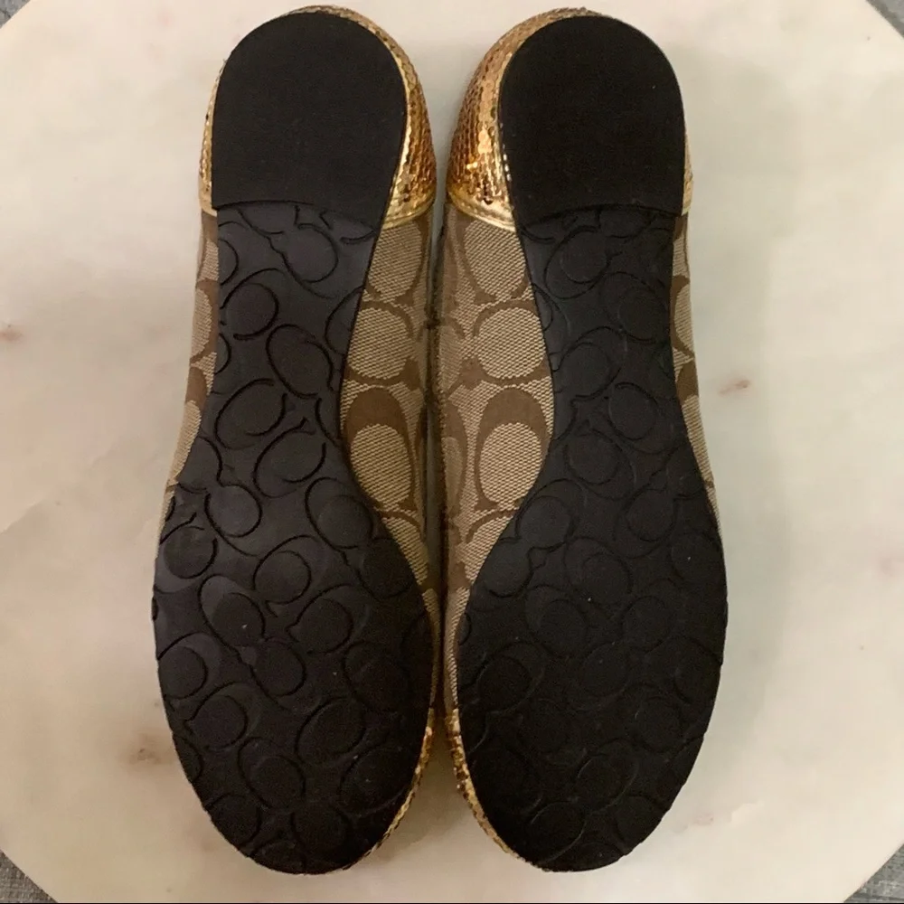 Coach Shoes | Coach Shine Flats with Gold Sequins 6B - Picture 4 of 4